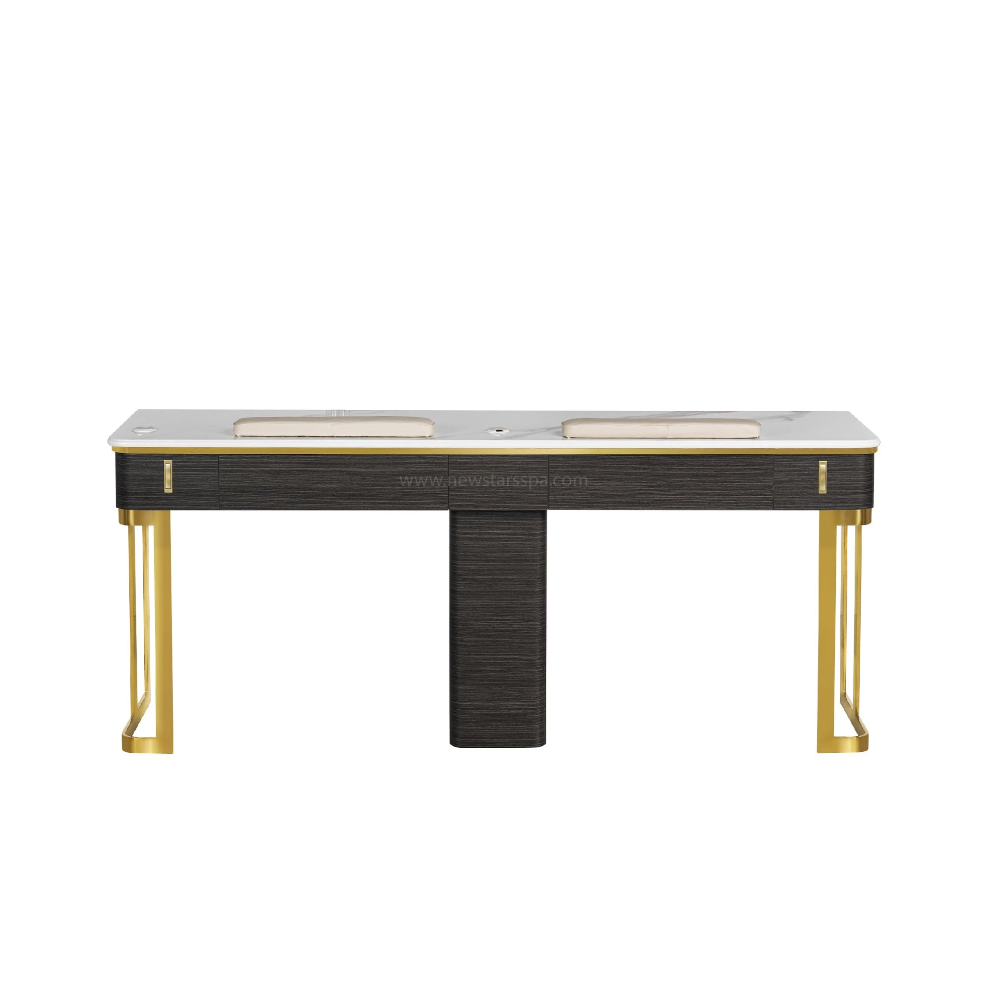 Luna Double Nail Table - Include 1 Cabinet - New Star Salon Furniture