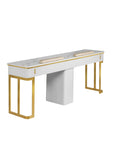 Luna Double Nail Table - Include 1 Cabinet - New Star Salon Furniture