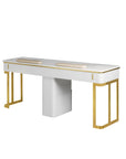 Luna Double Nail Table - Include 1 Cabinet - New Star Salon Furniture