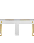 Luna Double Nail Table - Include 1 Cabinet - New Star Salon Furniture