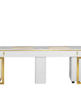 Luna Double Nail Table - Include 2 Cabinet - New Star Salon Furniture