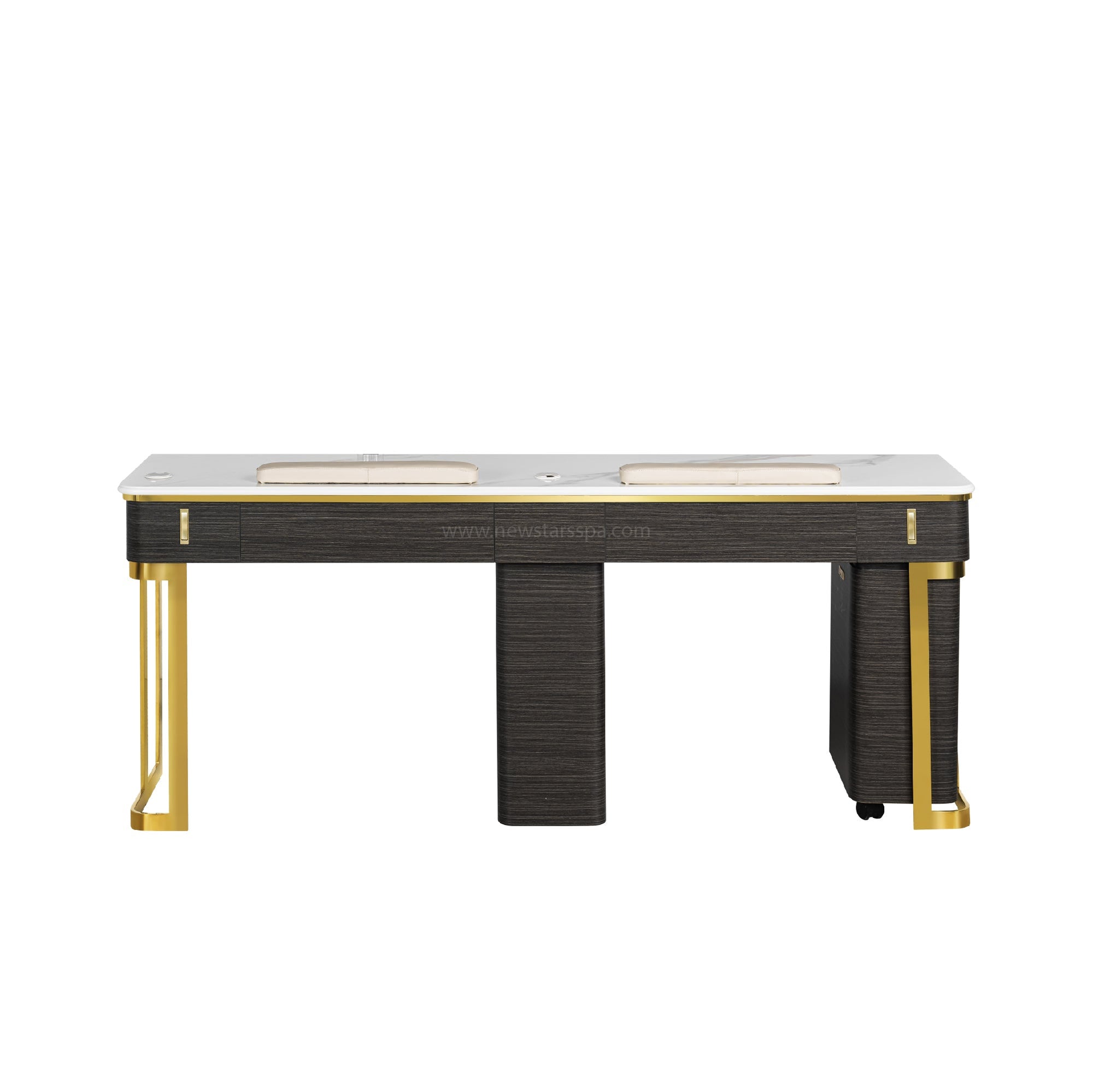 Luna Double Nail Table - Include 2 Cabinet - New Star Salon Furniture