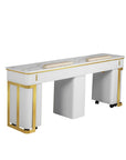 Luna Double Nail Table - Include 3 Cabinet - New Star Salon Furniture