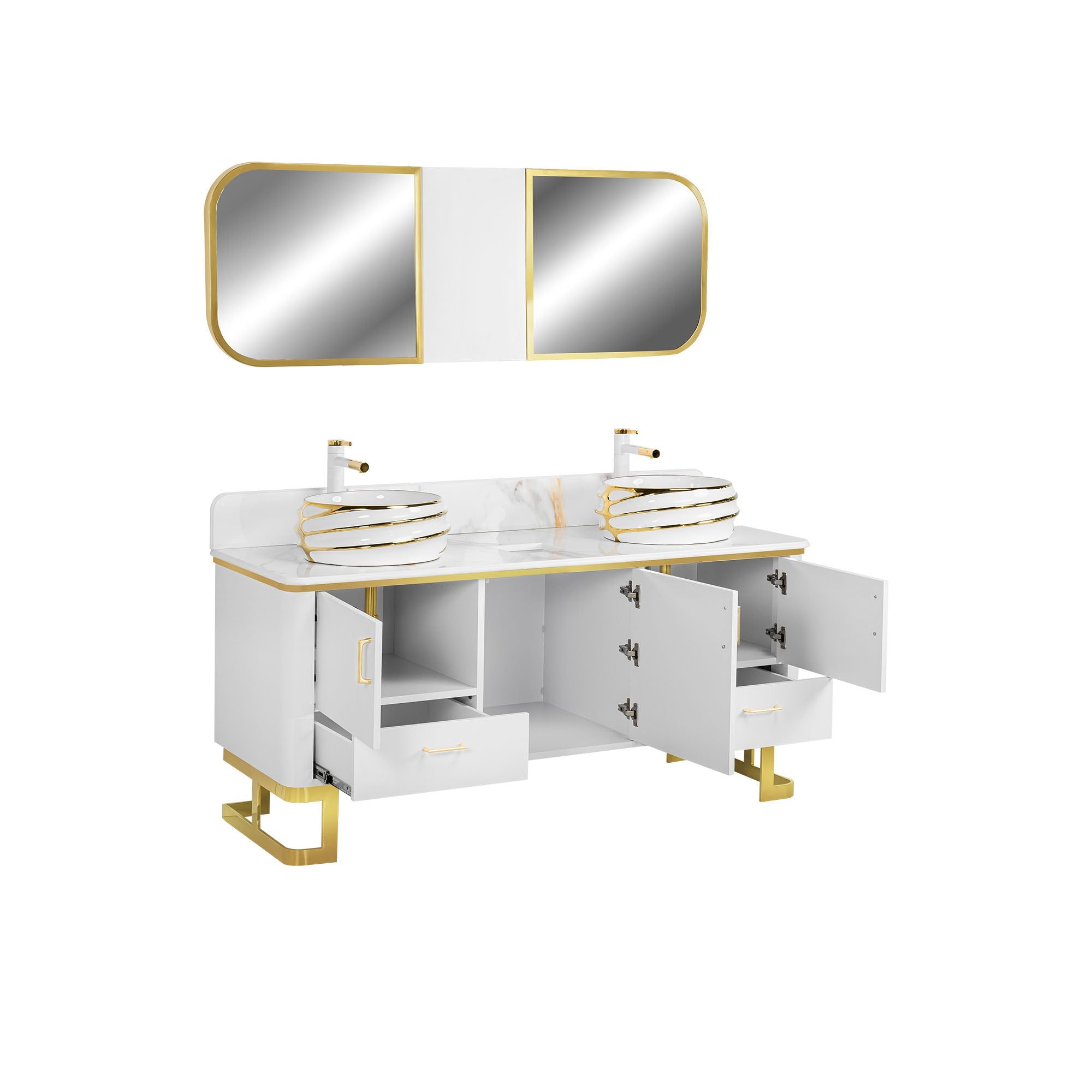 Luna Doule Sink w/Faucets (No Mirror) - New Star Salon Furniture