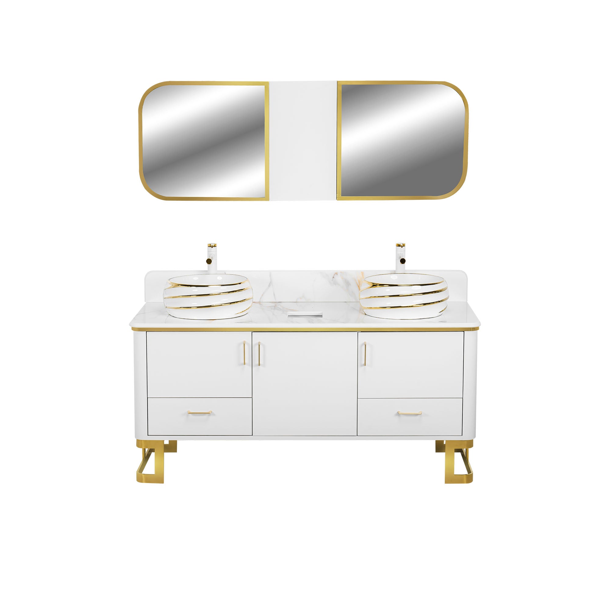 Luna Doule Sink w/Faucets (No Mirror) - New Star Salon Furniture