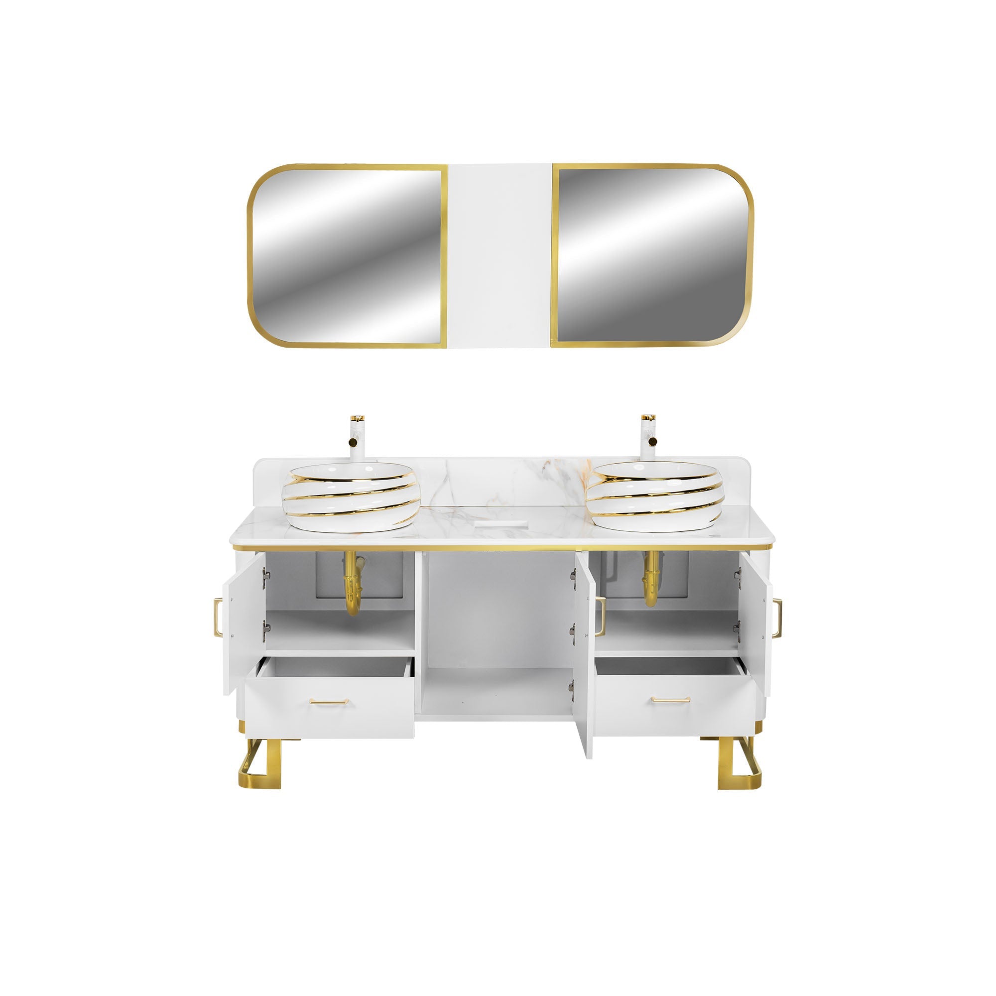 Luna Doule Sink w/Faucets (No Mirror) - New Star Salon Furniture
