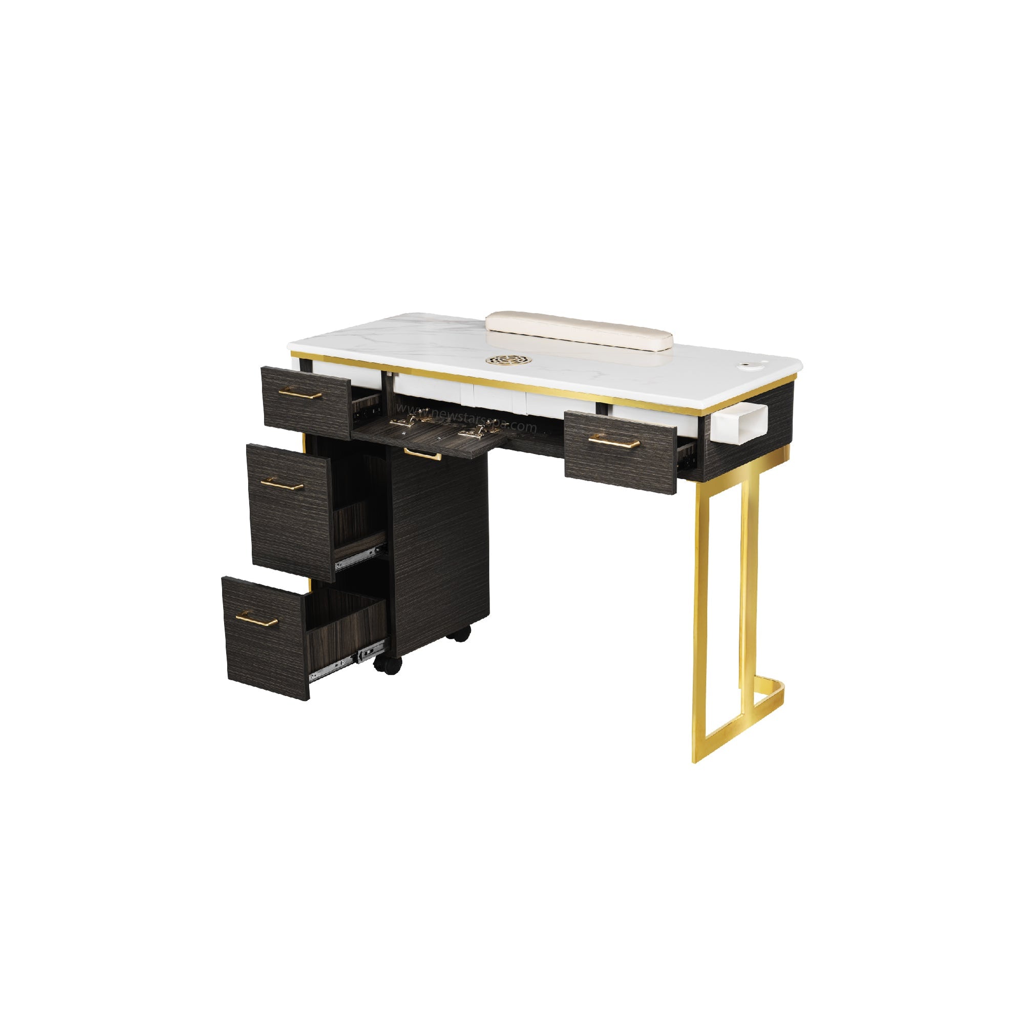Luna Nail Table - Include 1 Cabinet w/Pipe - New Star Salon Furniture