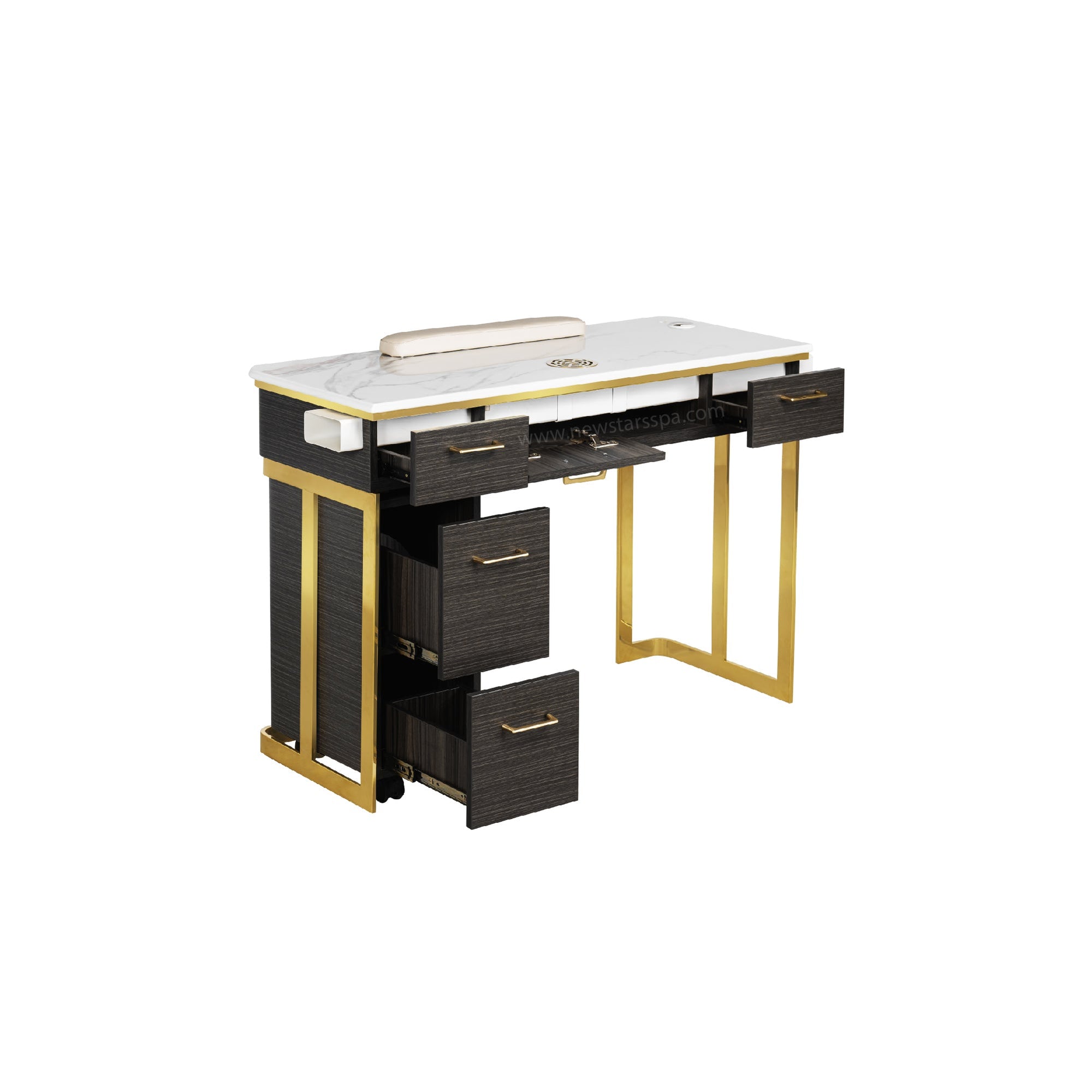 Luna Nail Table - Include 1 Cabinet w/Pipe - New Star Salon Furniture