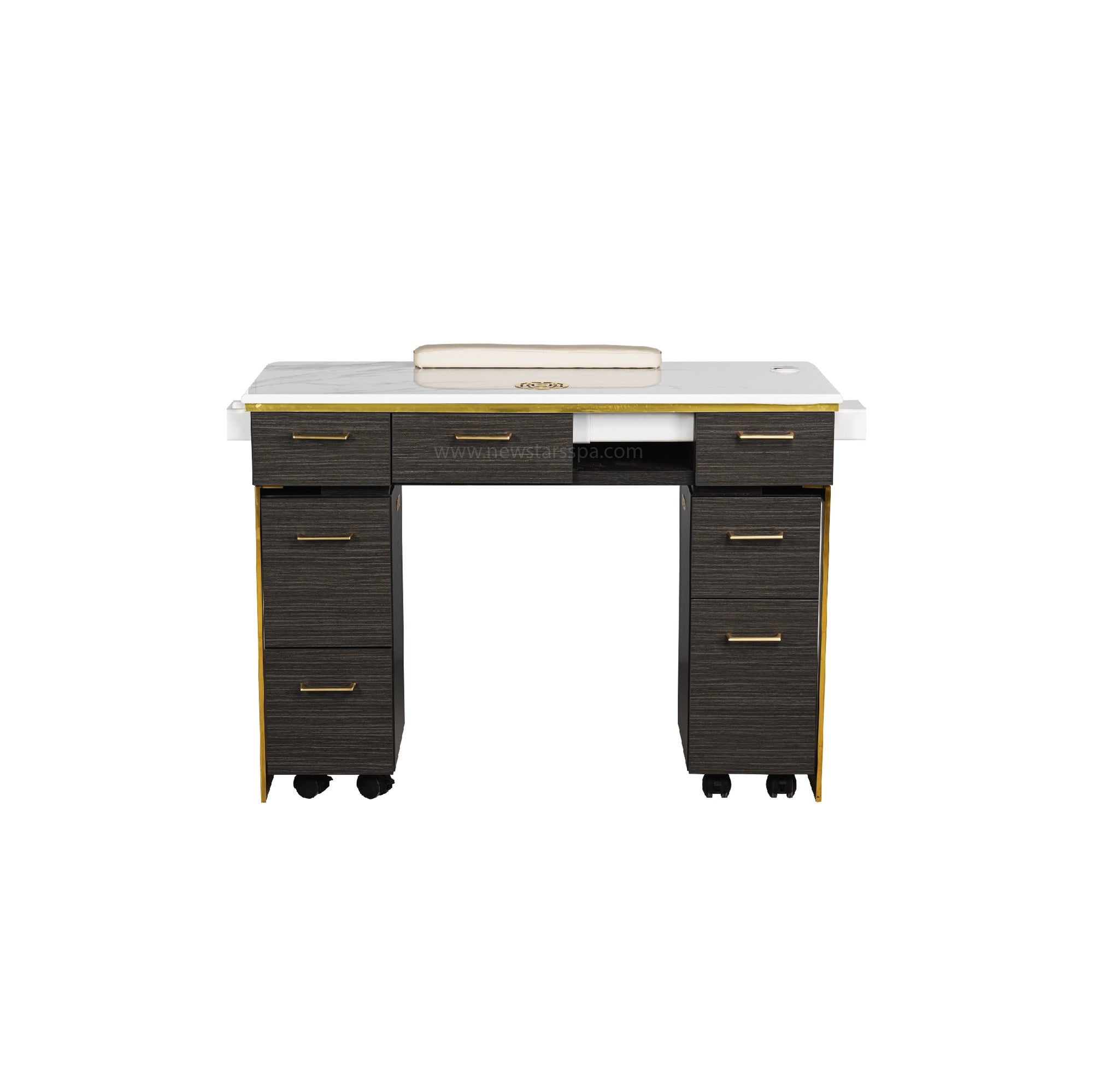 Luna Nail Table - Include 2 Cabinet w/Pipe - New Star Salon Furniture