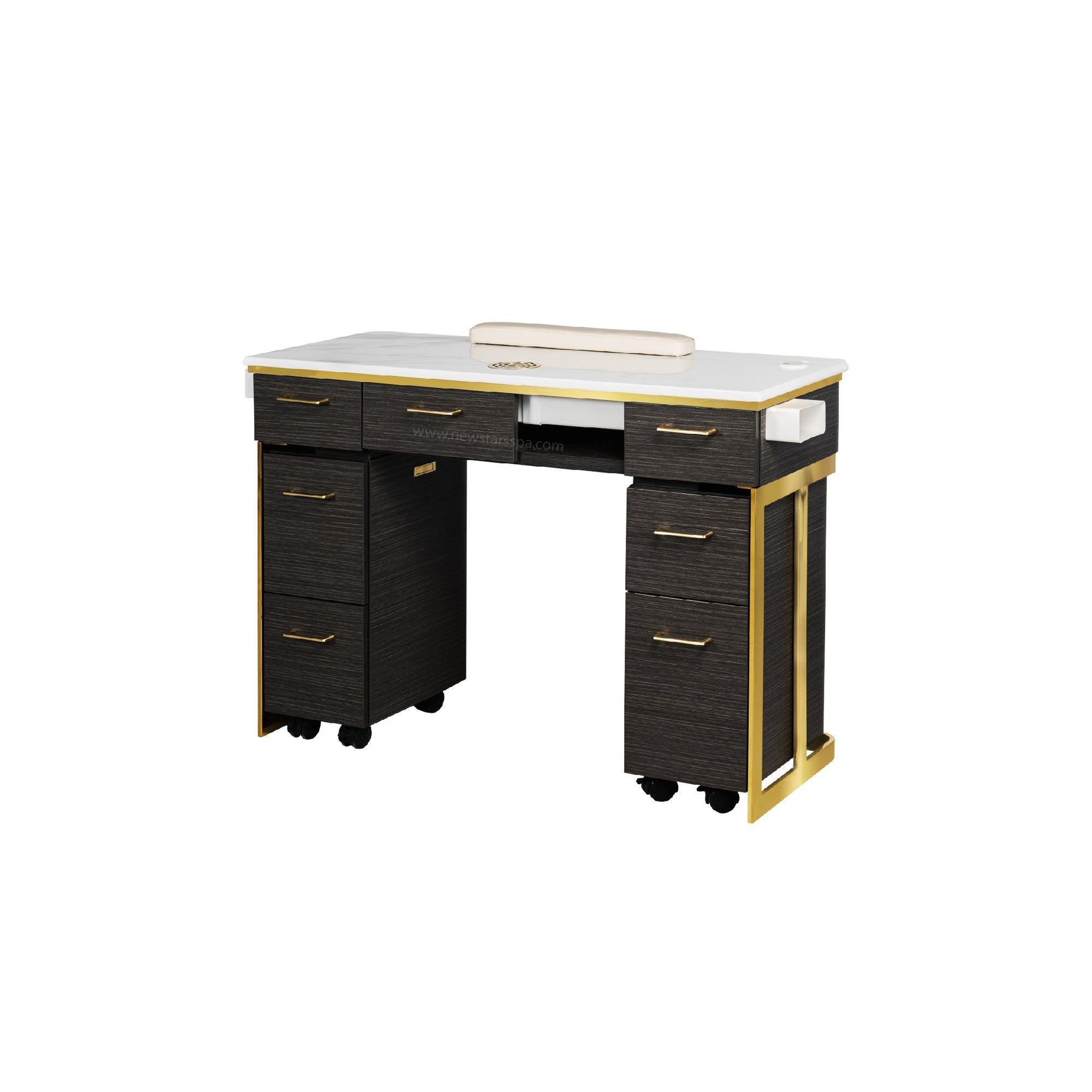 Luna Nail Table - Include 2 Cabinet w/Pipe - New Star Salon Furniture