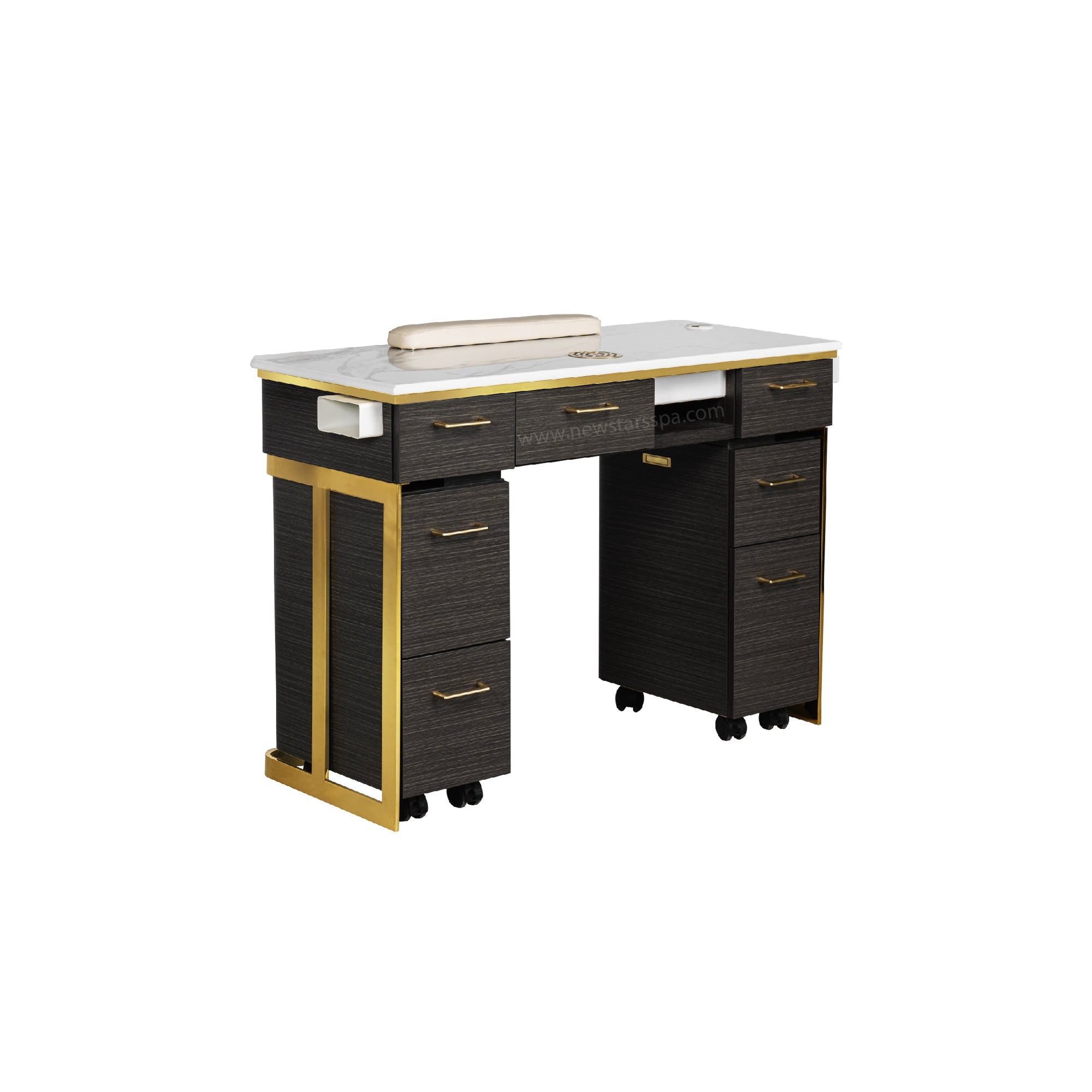 Luna Nail Table - Include 2 Cabinet w/Pipe - New Star Salon Furniture