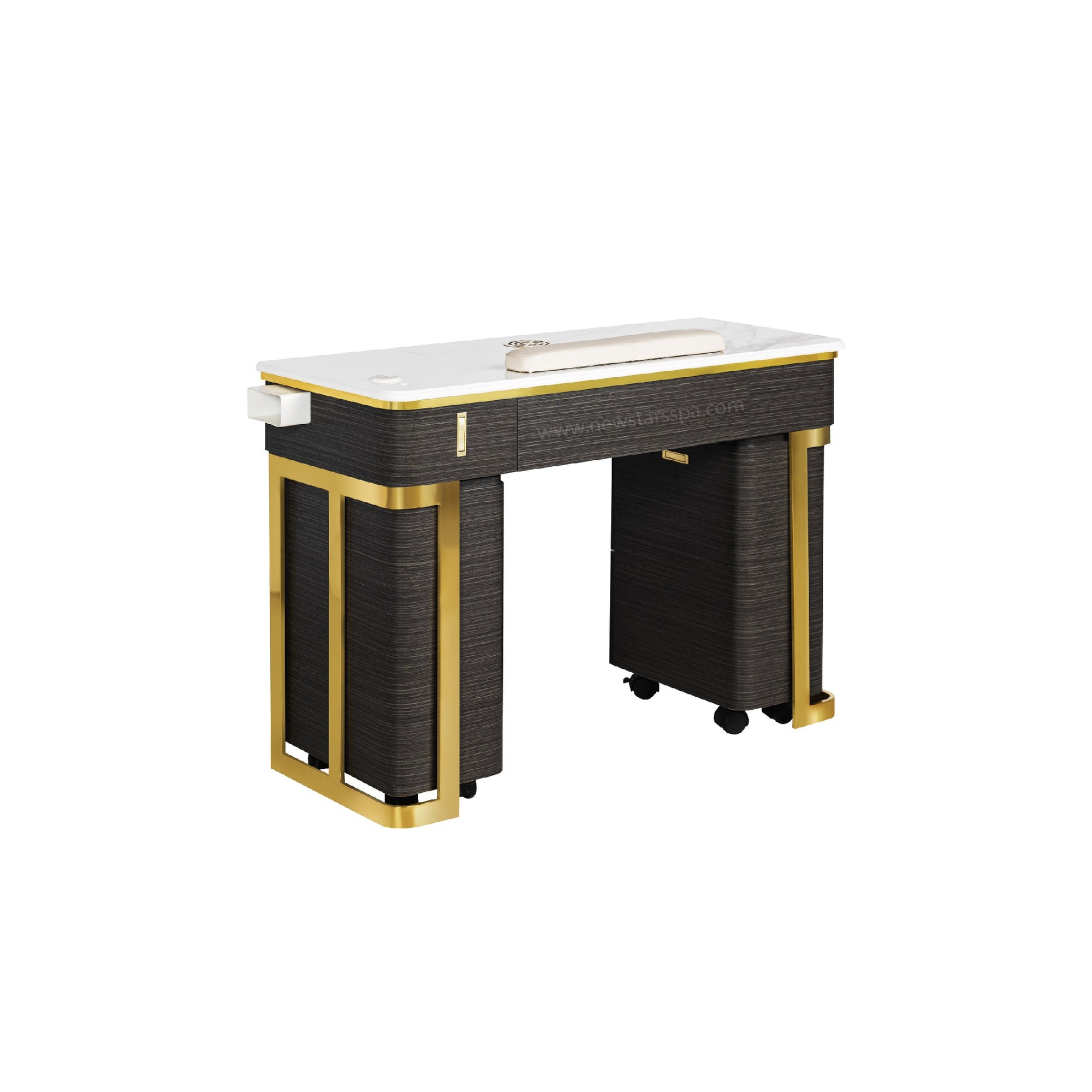 Luna Nail Table - Include 2 Cabinet w/Pipe - New Star Salon Furniture