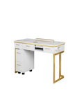 Luna Nail Table - w. Pipe - Include 1 Cabinet - New Star Salon Furniture