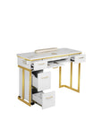 Luna Nail Table - w. Pipe - Include 1 Cabinet - New Star Salon Furniture