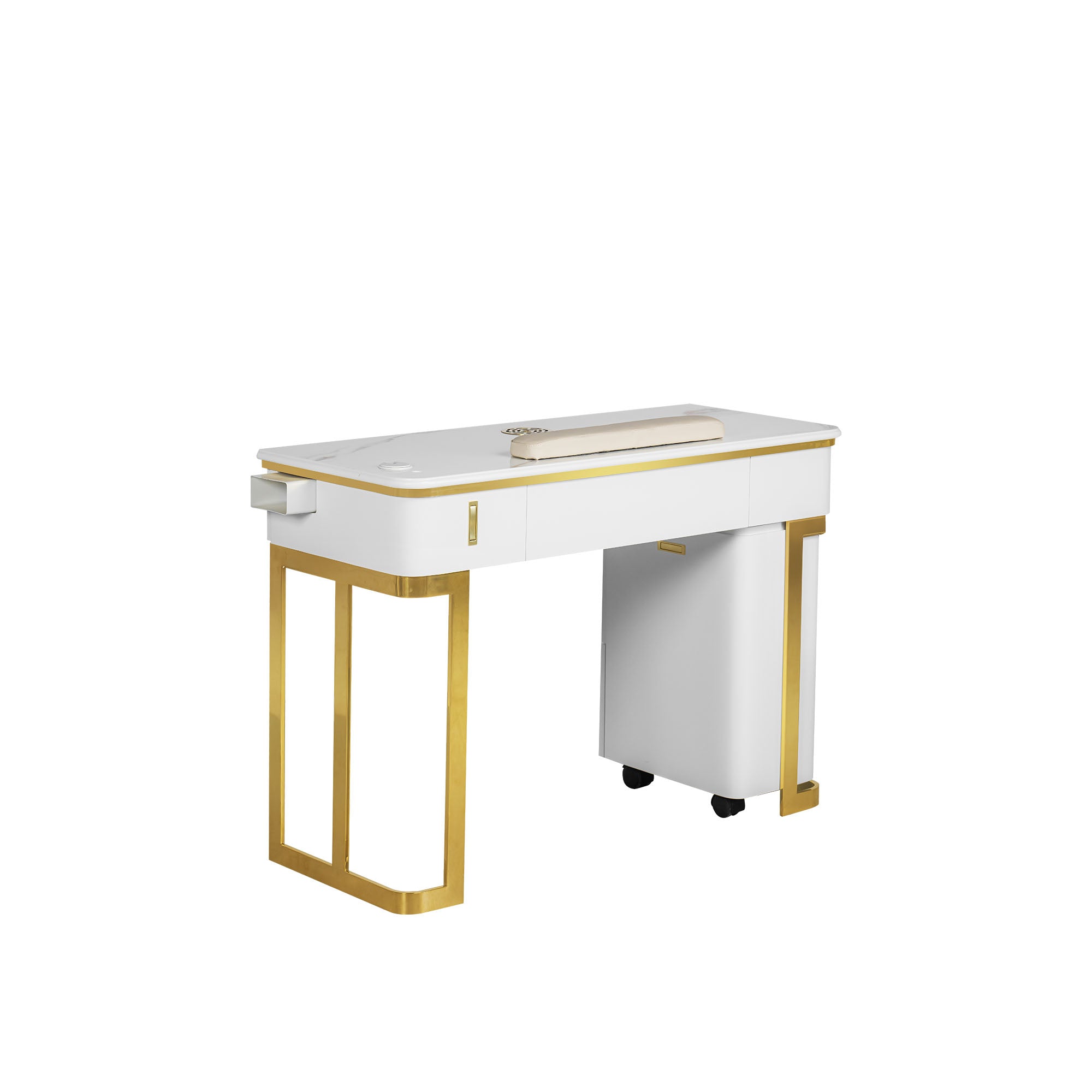 Luna Nail Table - w. Pipe - Include 1 Cabinet - New Star Salon Furniture