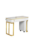 Luna Nail Table - w. Pipe - Include 1 Cabinet - New Star Salon Furniture