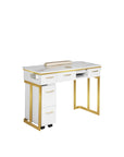 Luna Nail Table - w. Pipe - Include 1 Cabinet - New Star Salon Furniture