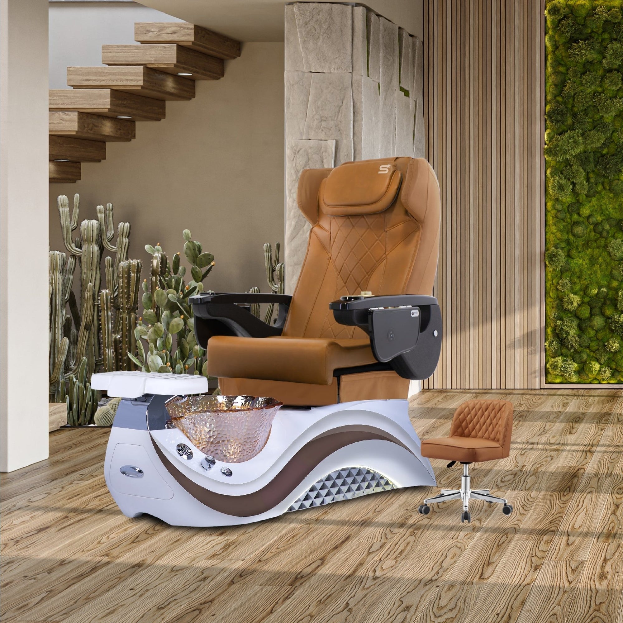 Max Spa - White/Brown Tub - New Star Salon Furniture