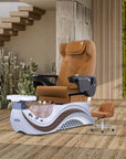 Max Spa - White/Brown Tub - New Star Salon Furniture