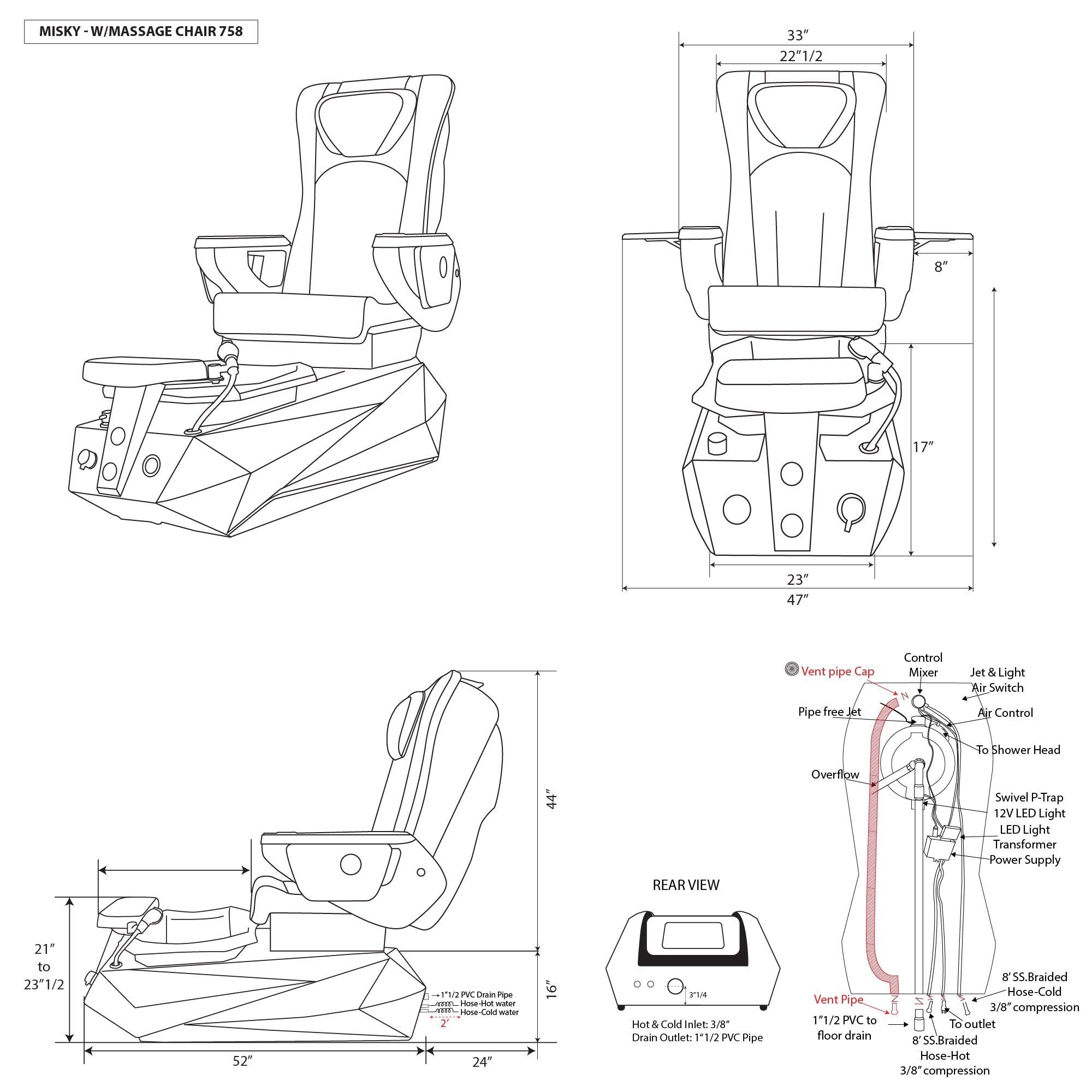 Misky - Off White Tub - New Star Salon Furniture