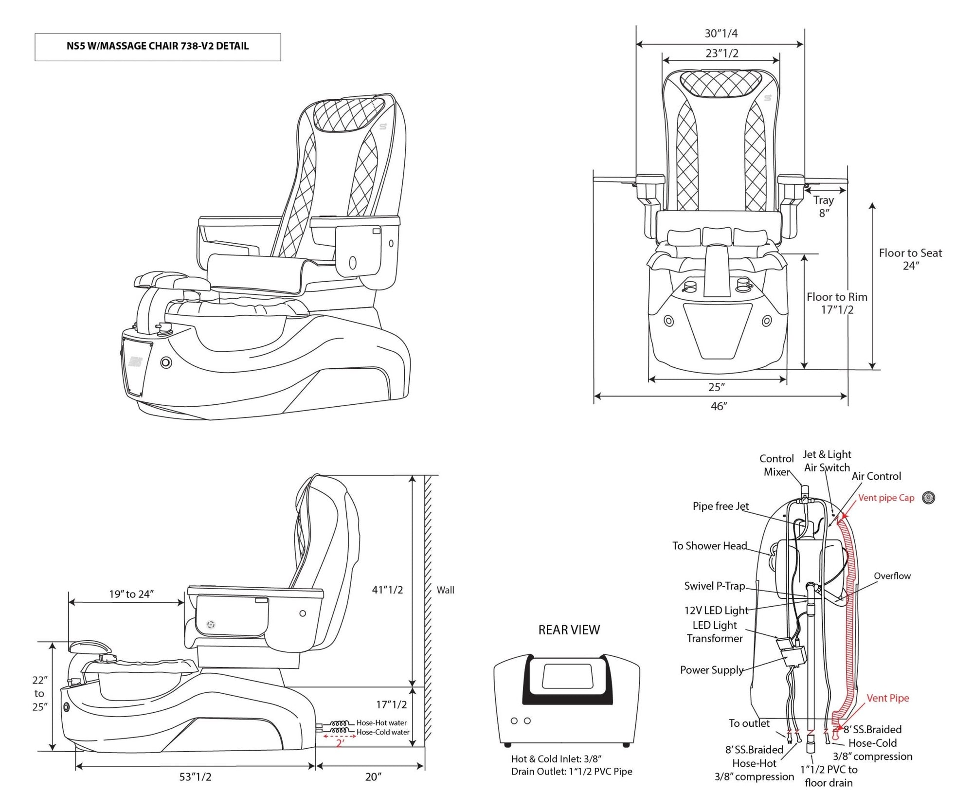NS5 - Silver Tub - New Star Salon Furniture