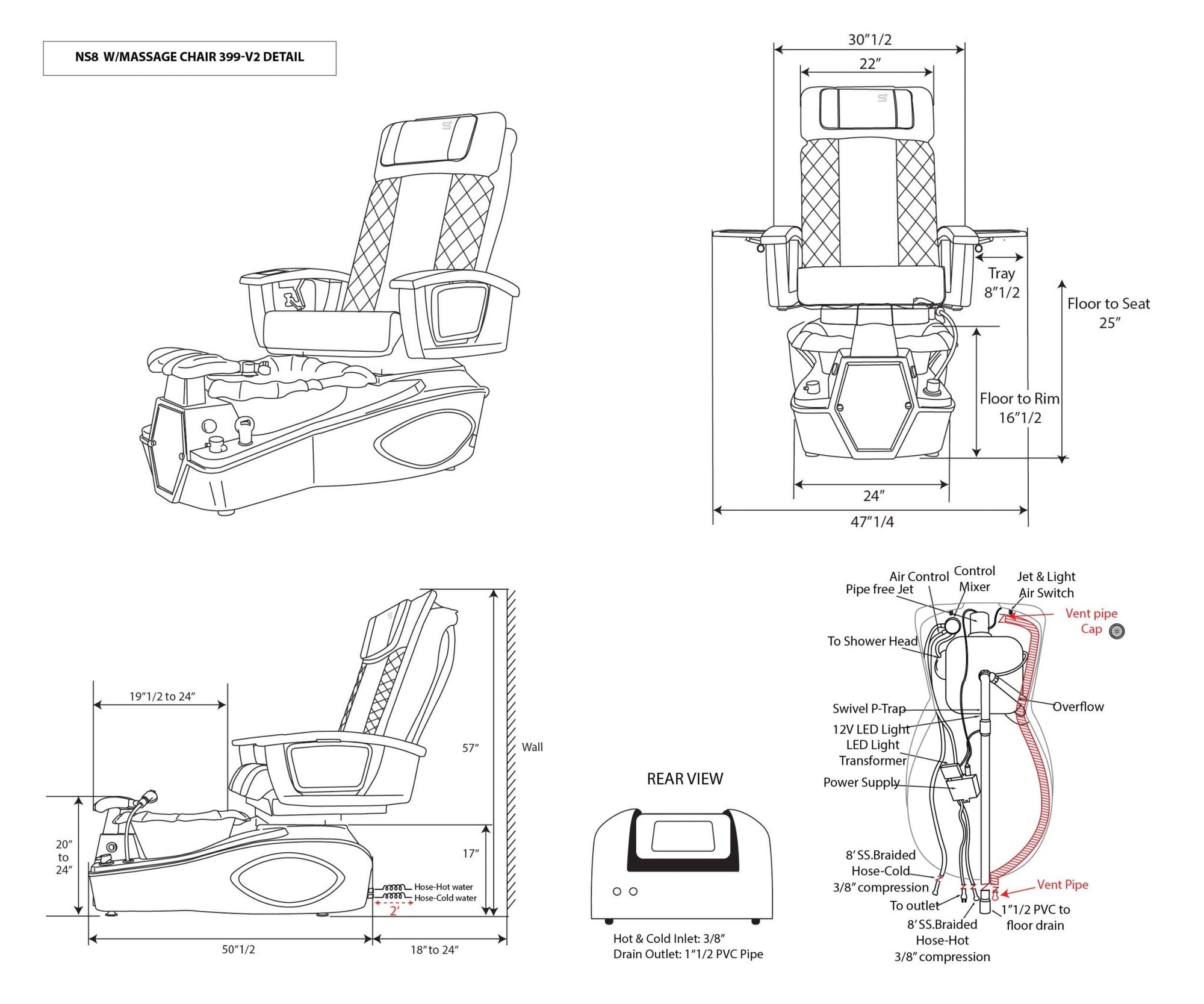 NS8 - Vegas Tub - New Star Salon Furniture
