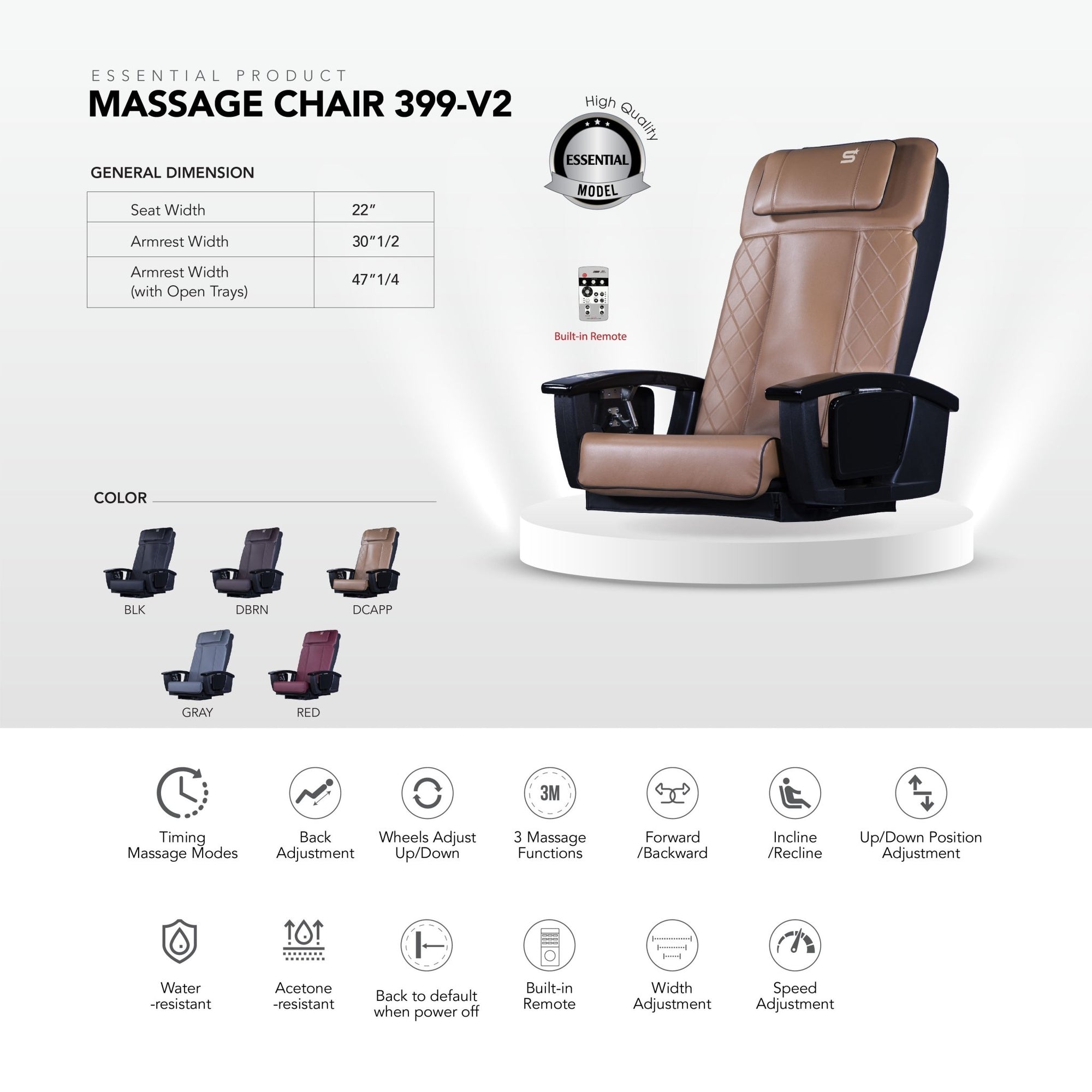Pedicure Massage Chair 399 - V2 - New Star Salon Furniture