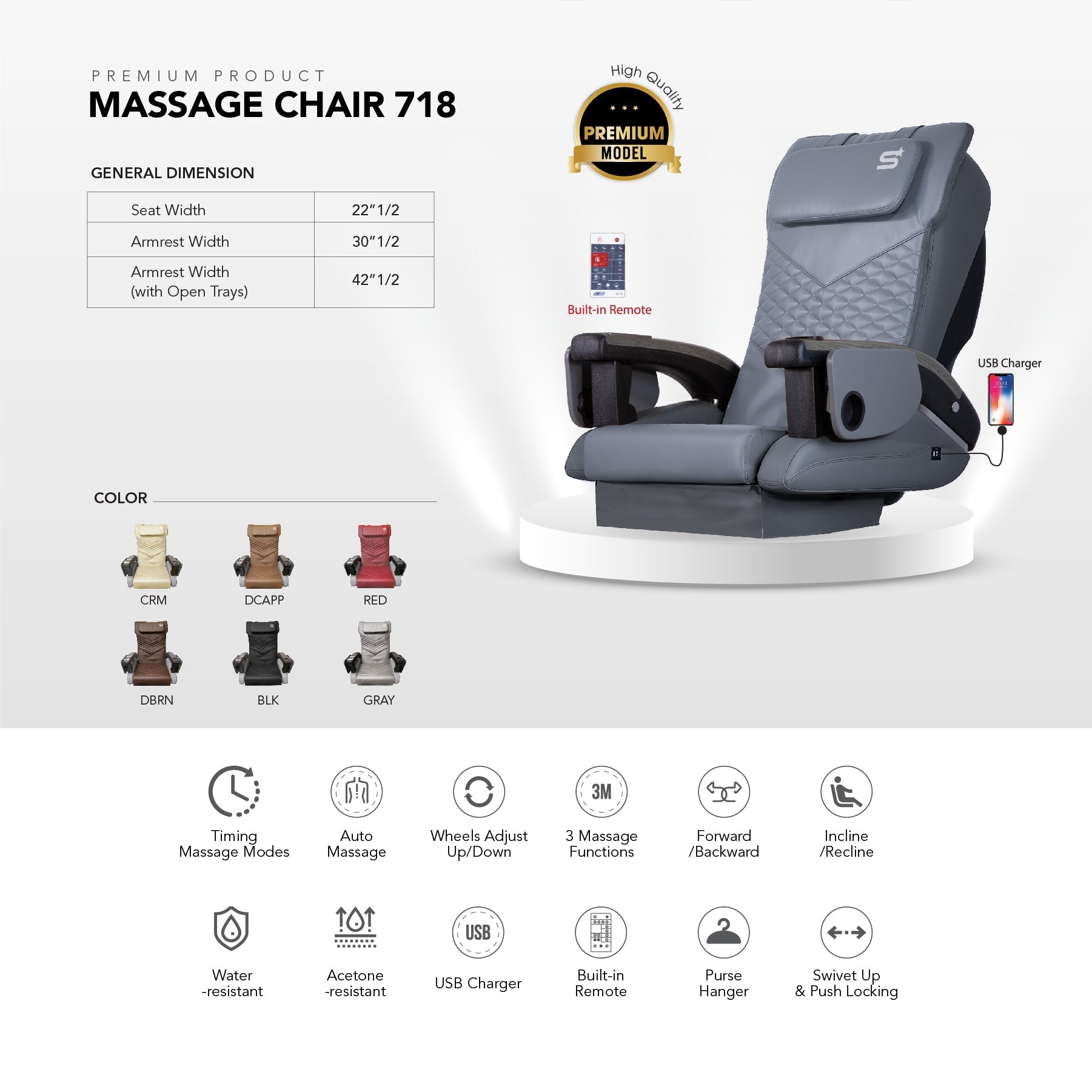 Pedicure Massage Chair 718 - New Star Salon Furniture