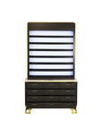 Luna Polish Rack & Powder Rack w/Polish Powder Cabinet w/LED Light