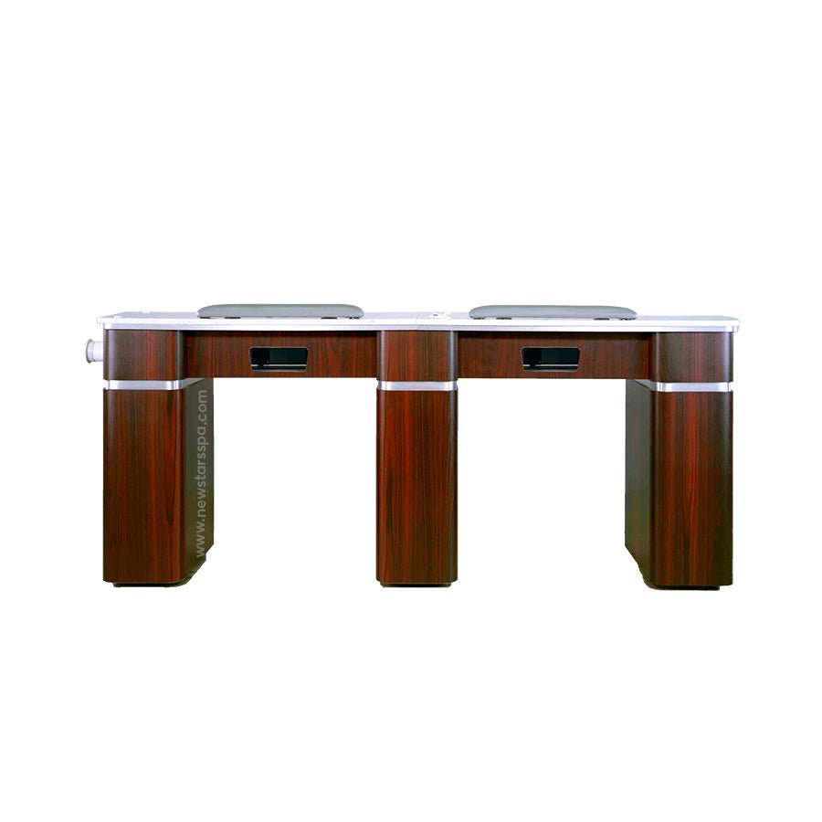 Q Double Nail Table 72 1/2" With Pipe - New Star Salon Furniture