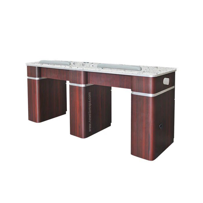 Q Double Nail Table 72 1/2" With Pipe - New Star Salon Furniture