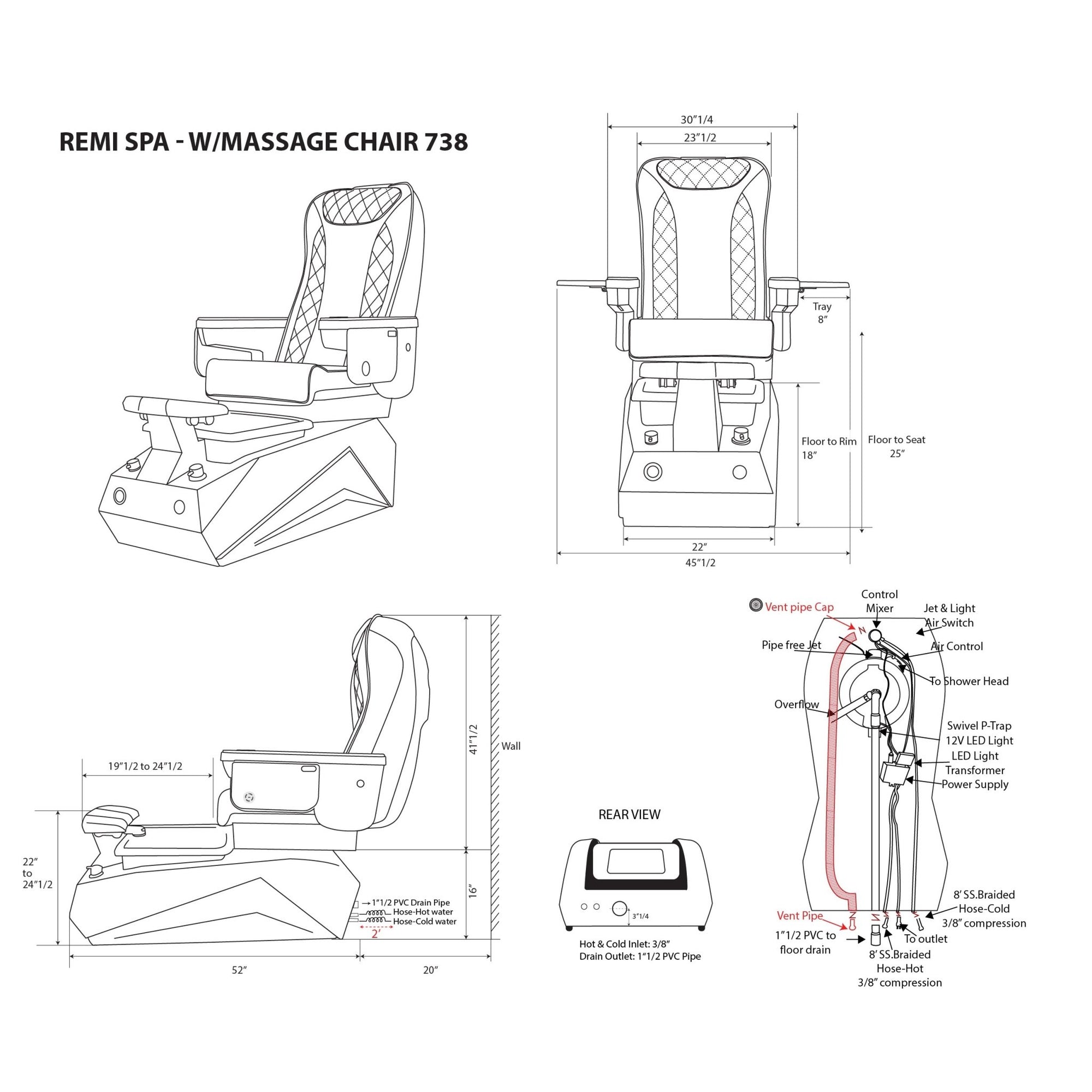 Remi - Off White Tub - New Star Salon Furniture