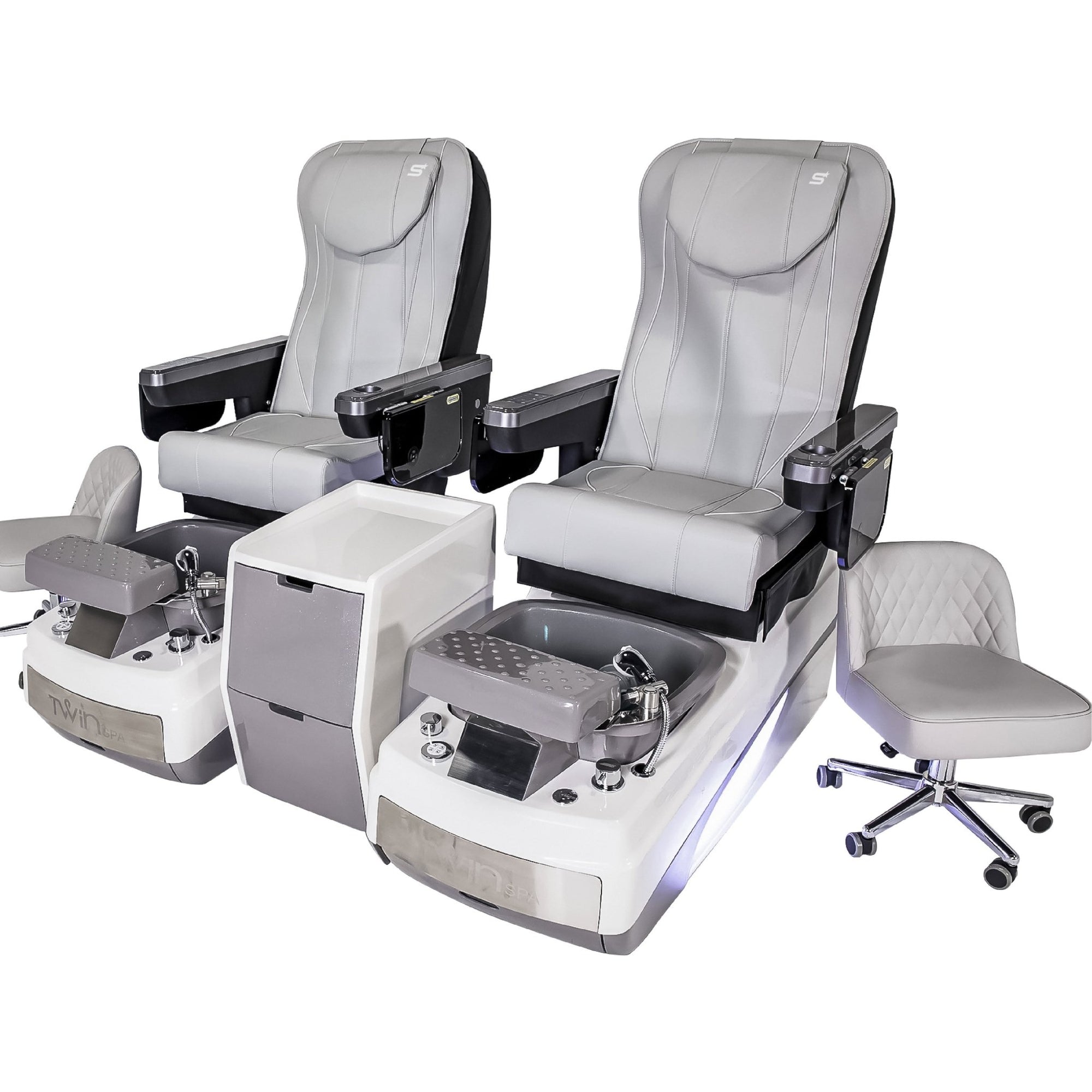 Twin Spa Double - V2 - Off White Tub - New Star Salon Furniture