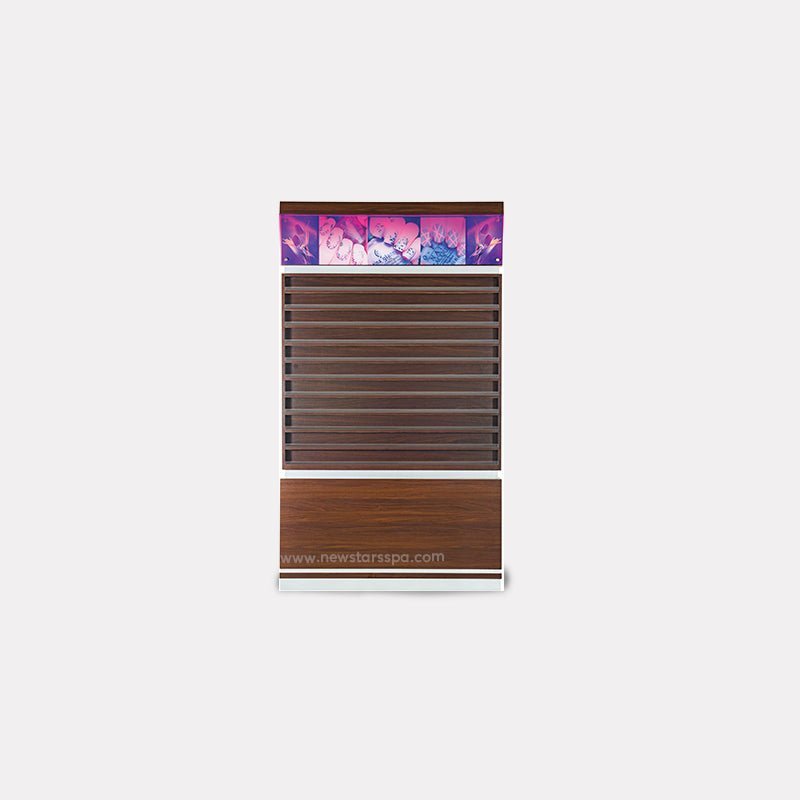 "U" Polish Rack w/Poster - w/LED Light - New Star Salon Furniture