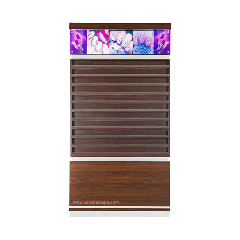 "U" Polish Rack w/Poster - w/LED Light - New Star Salon Furniture