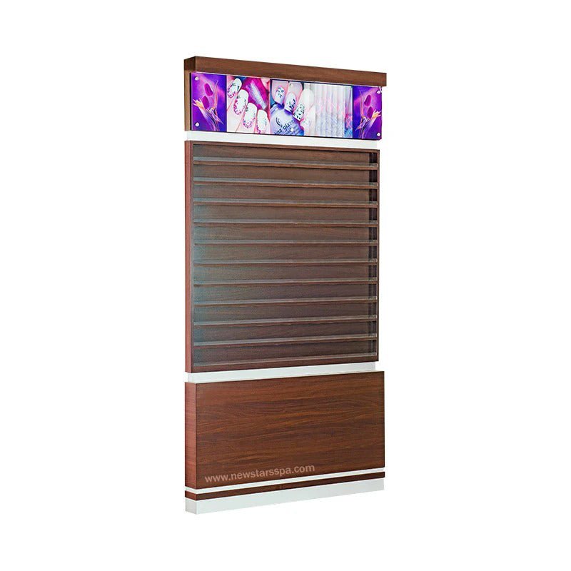 "U" Polish Rack w/Poster - w/LED Light - New Star Salon Furniture