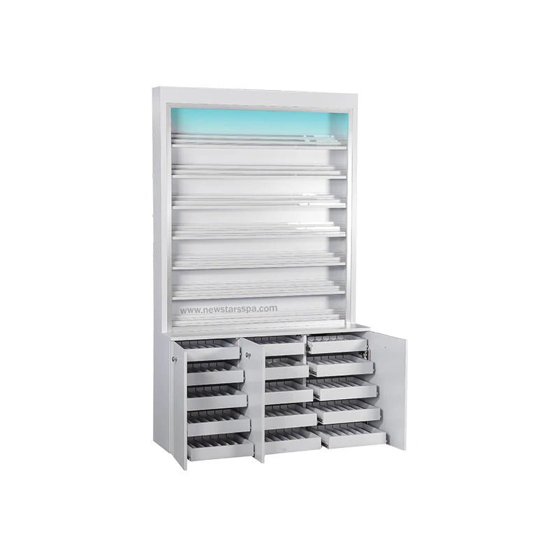 V Powder Rack w/Powder Cabinet (w/LED Light) - New Star Salon Furniture