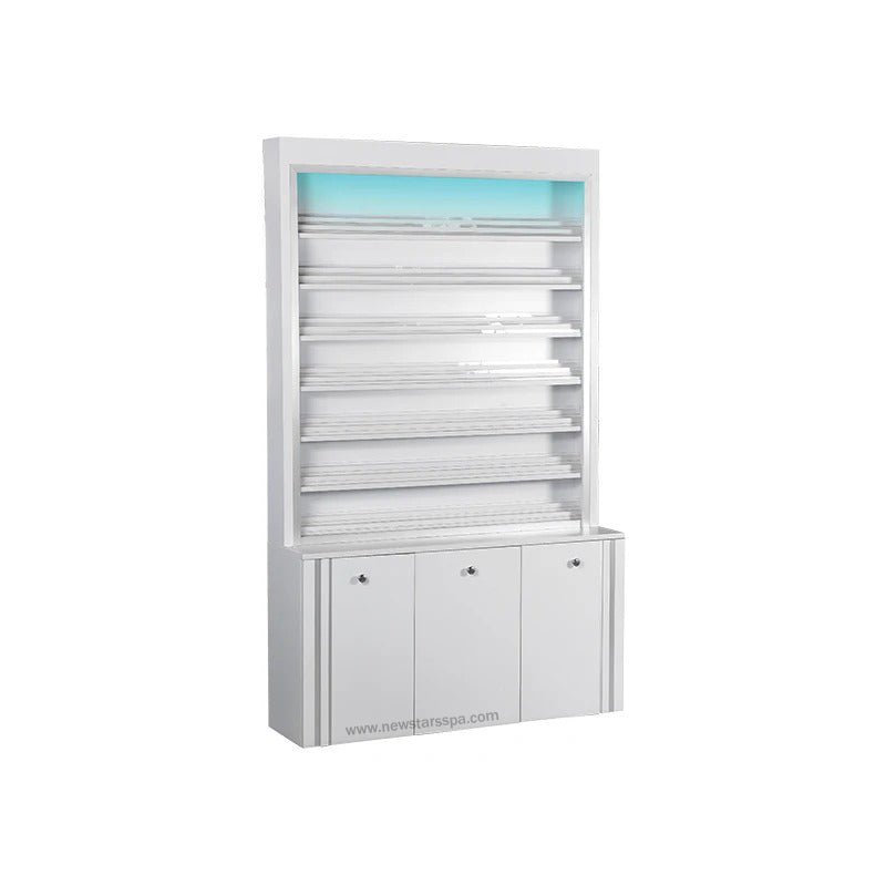 V Powder Rack w/Powder Cabinet (w/LED Light) - New Star Salon Furniture