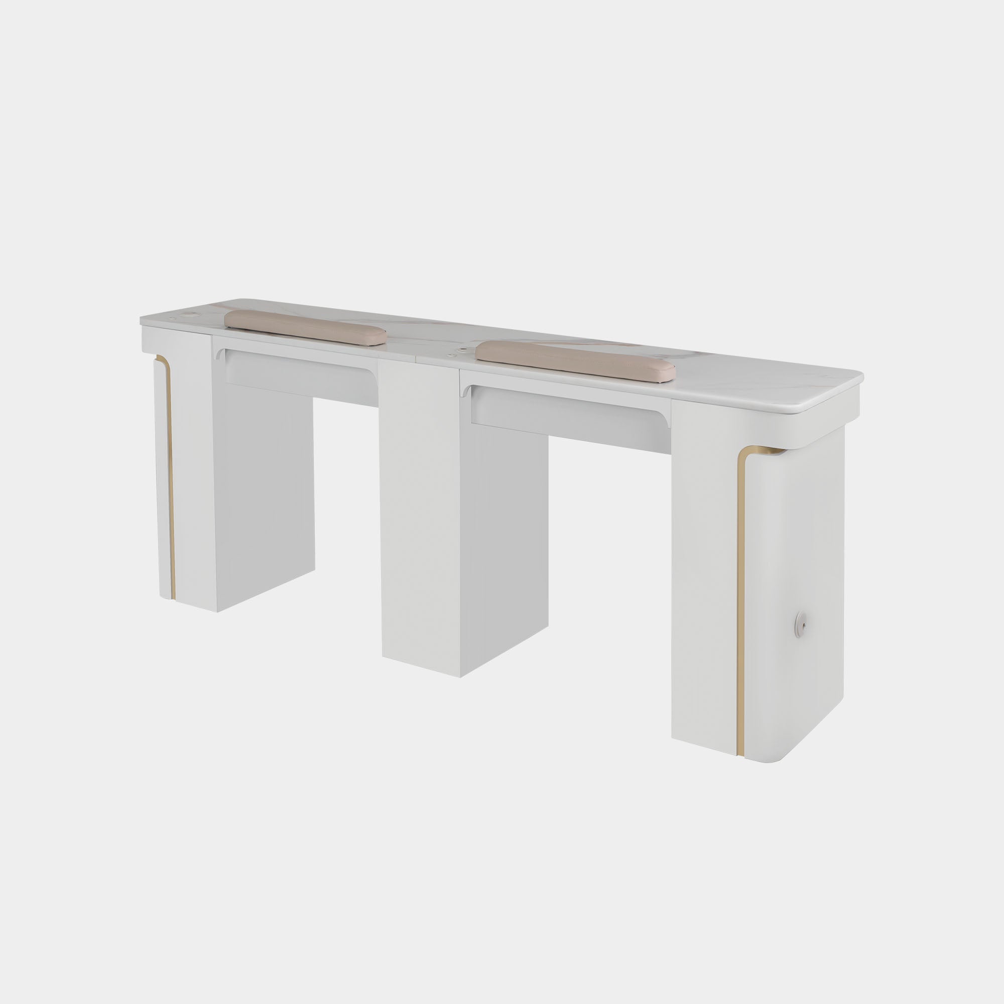 VK Double Nail Table 72"7/8 (White Color) - New Star Salon Furniture