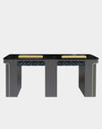 VK Double Nail Table w/3D Wood 72"7/8 - New Star Salon Furniture