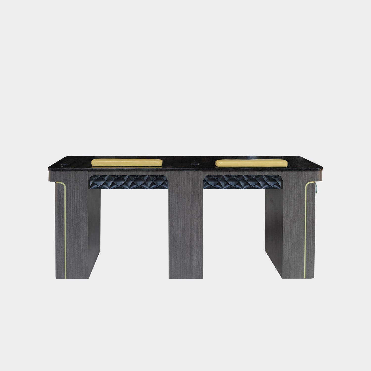 VK Double Nail Table w/3D Wood w/Pipe 72"7/8 - New Star Salon Furniture