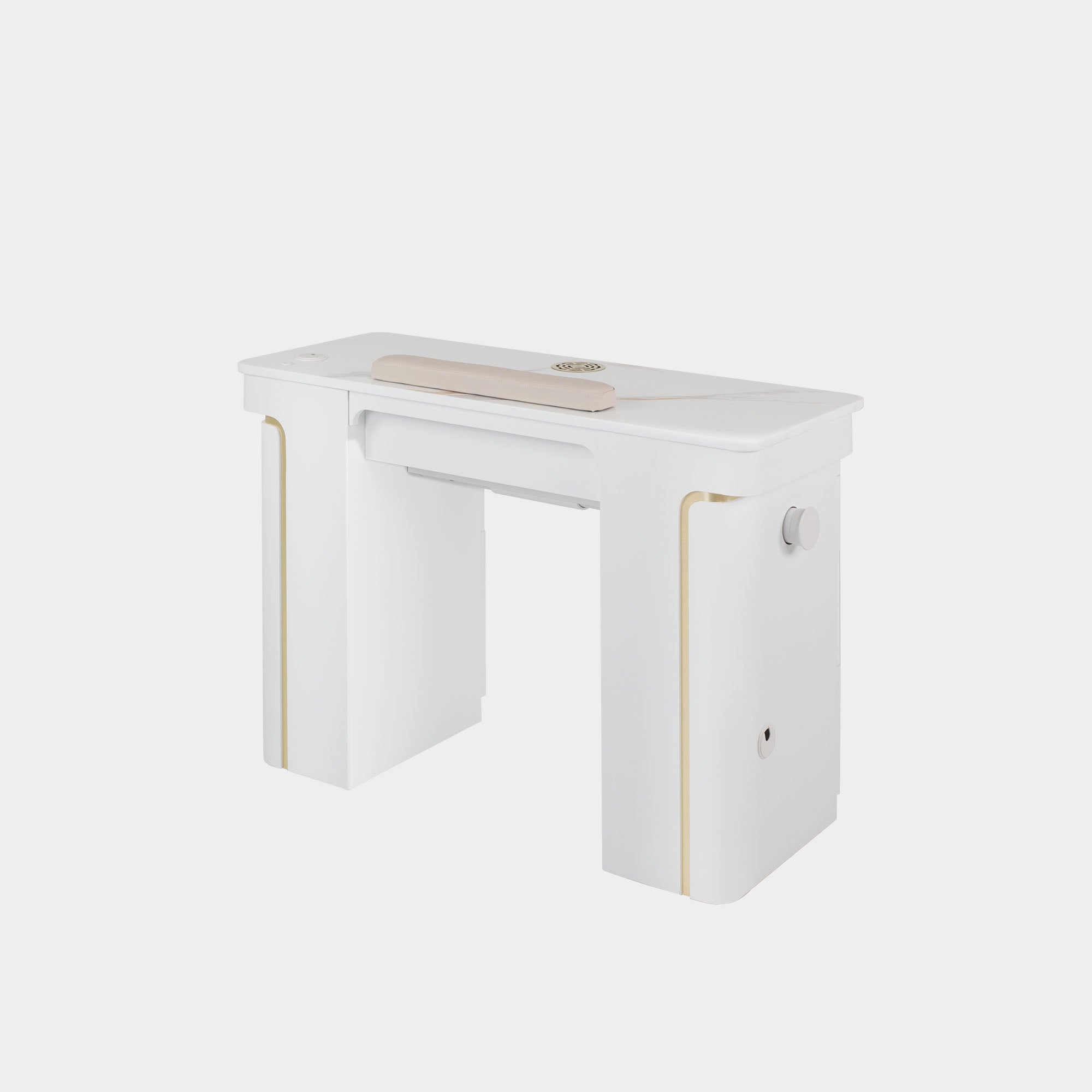 VK Nail Table w/Pipe 43" (White Color) - New Star Salon Furniture