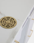 VK Nail Table w/Pipe 43" (White Color) - New Star Salon Furniture