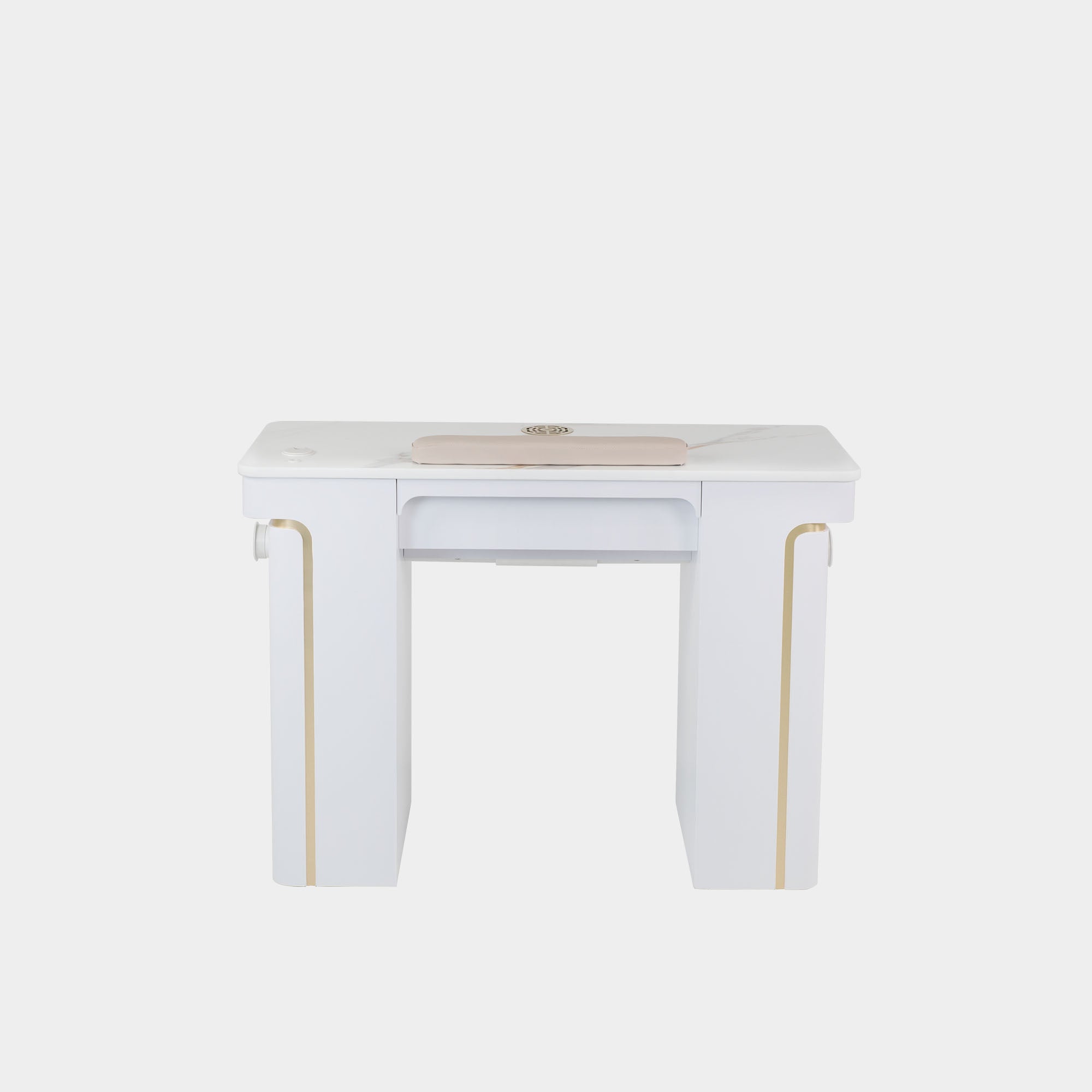 VK Nail Table w/Pipe 43" (White Color) - New Star Salon Furniture