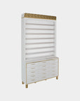 VK Polish Rack & Powder Rack w/Polish Powder Cabinet 48" (White Color) - New Star Salon Furniture