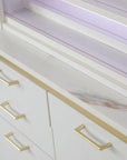 VK Polish Rack & Powder Rack w/Polish Powder Cabinet 48" (White Color) - New Star Salon Furniture