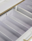VK Polish Rack & Powder Rack w/Polish Powder Cabinet 48" (White Color) - New Star Salon Furniture