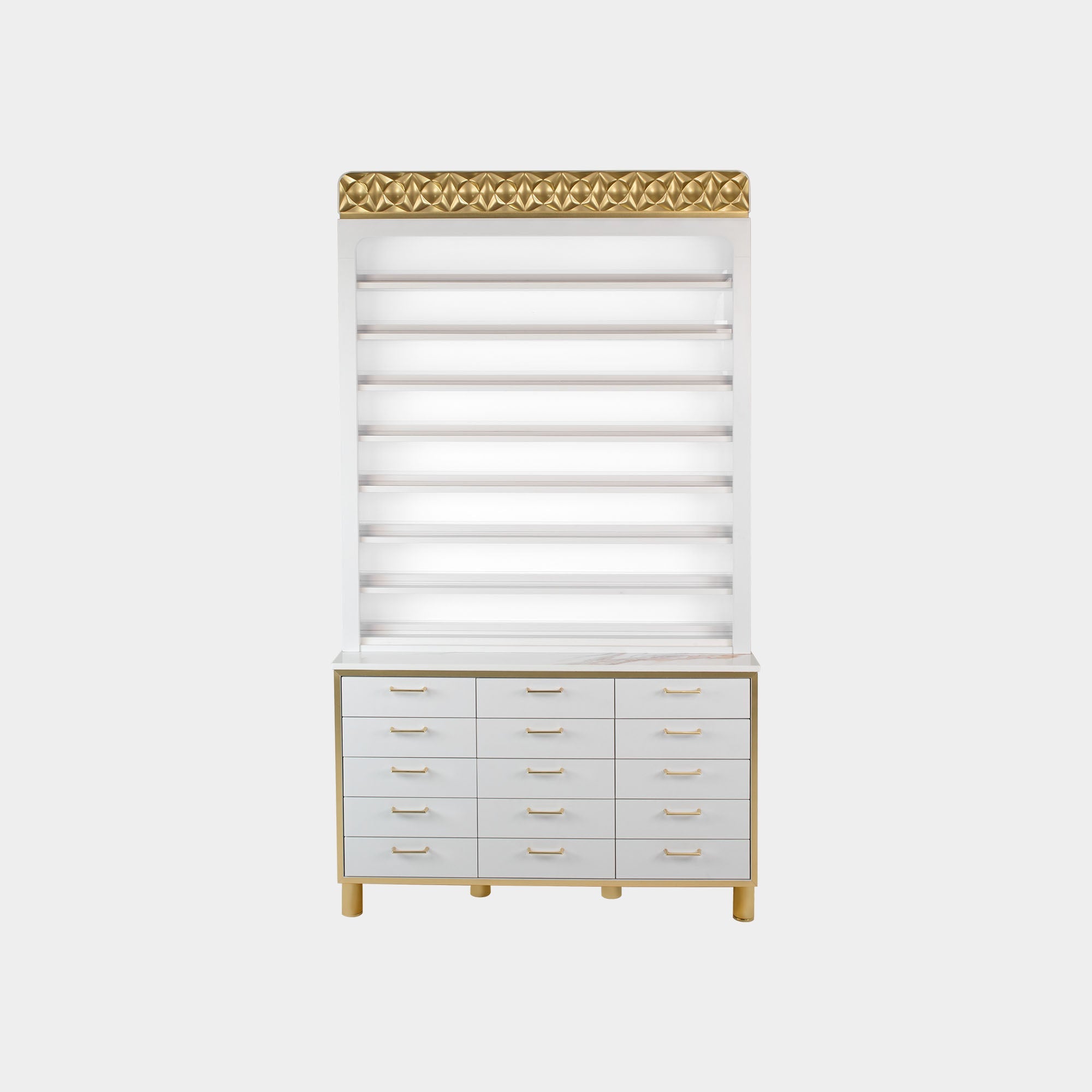 VK Powder Rack w/Powder Cabinet 48" (White Color) - New Star Salon Furniture