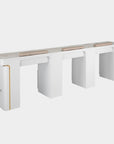 VK Triple Nail Table 104.5" (White Color) - New Star Salon Furniture