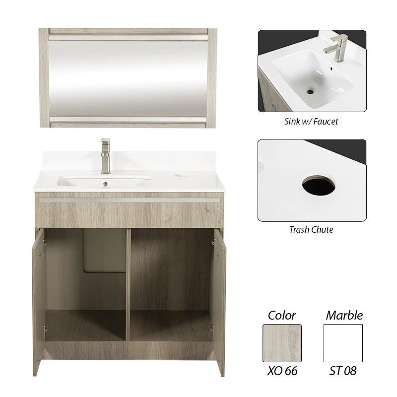 XO Single Sink w/Faucet 36" (No Mirror) - New Star Salon Furniture
